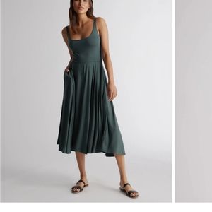 Tencel Jersey Fit & Flare Dark Olive Dress